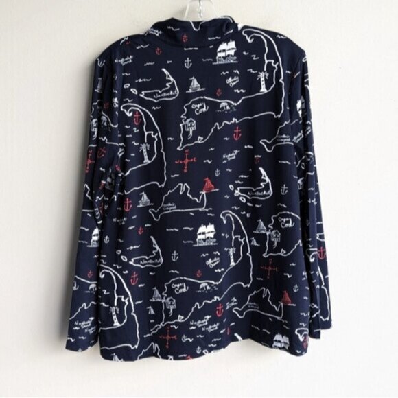 Charter Club nautical 1/4 zip nylon shirt - Picture 2 of 5